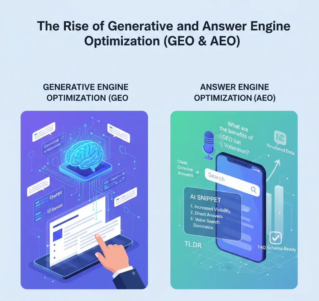rise of generative and answer engine optimization geo and aeo