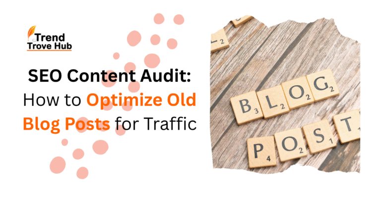 SEO content audit process – refreshing old blog posts to improve traffic.
