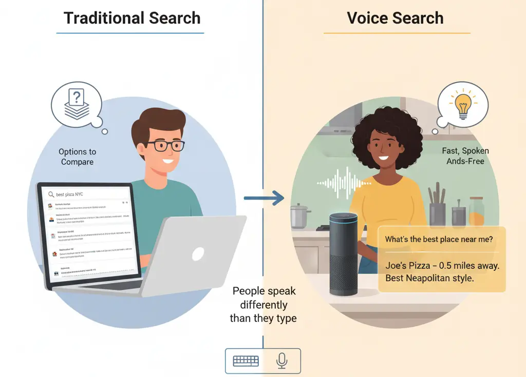 traditional search vs voice search